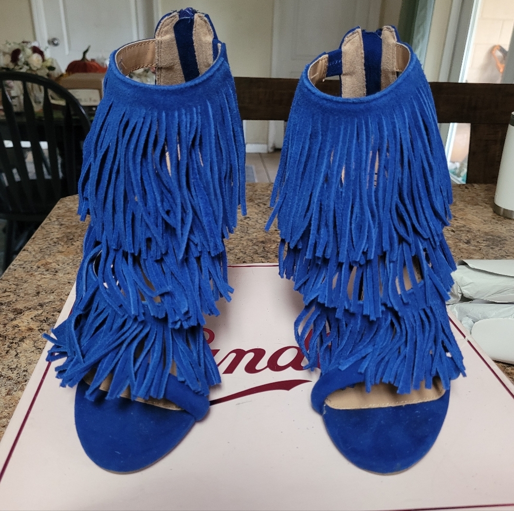 Candie's Royal Blue Fringe Heels